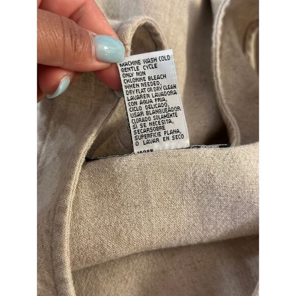 Vintage Bice by Sag Harbor Small Linen Rayon Beaded Beige Nude Maxi Tank Dress - Picture 8 of 8